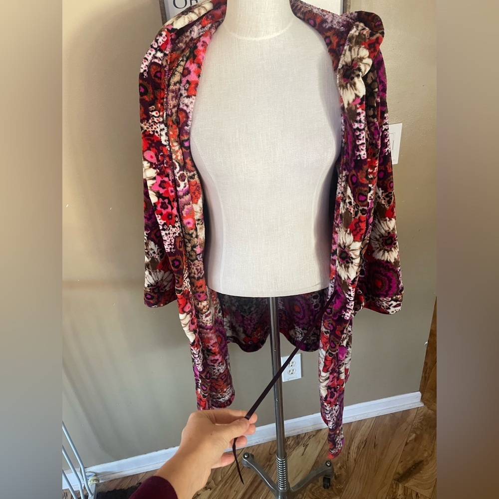 Vera Bradley Rosewood plush Robe Multicolor Fleece Accessory Womens size S/M - Picture 6 of 10